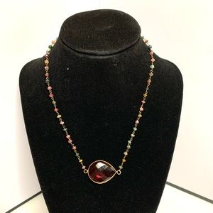 Pink stone choker necklace